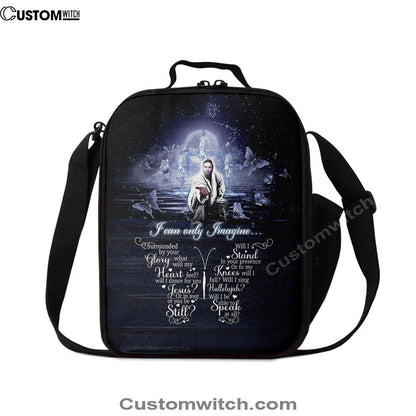 I Can Only Imagine Jesus & Butterflies Lunch Bag, Christian Lunch Bag, Religious Lunch Box For School, Picnic