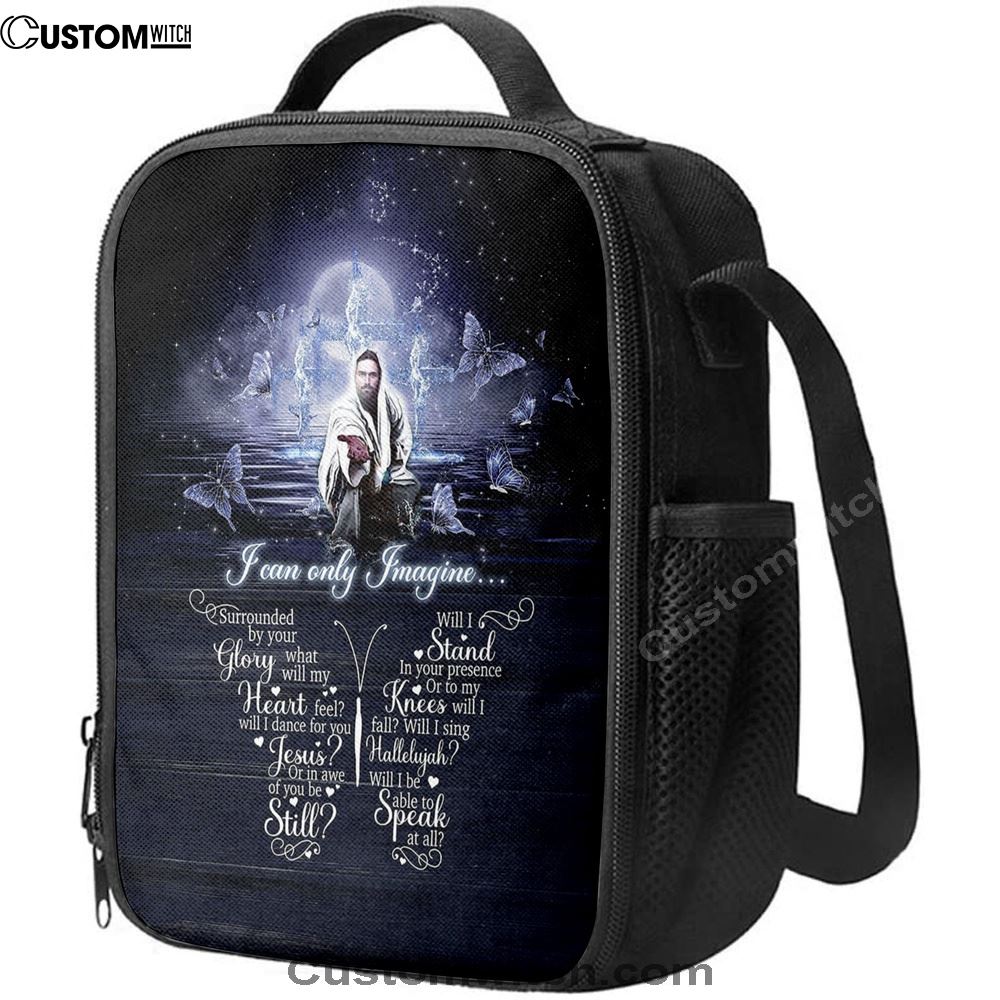 I Can Only Imagine Jesus & Butterflies Lunch Bag, Christian Lunch Bag, Religious Lunch Box For School, Picnic