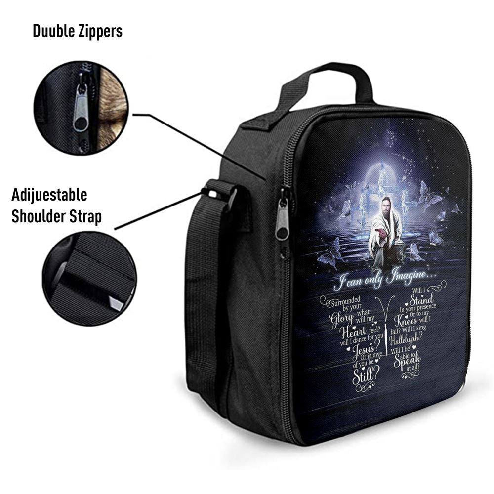 I Can Only Imagine Jesus & Butterflies Lunch Bag, Christian Lunch Bag, Religious Lunch Box For School, Picnic