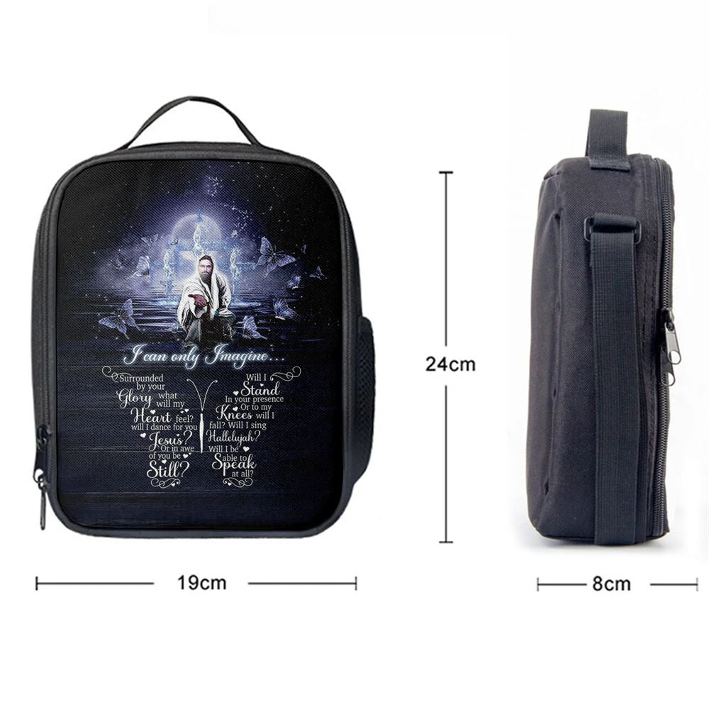 I Can Only Imagine Jesus & Butterflies Lunch Bag, Christian Lunch Bag, Religious Lunch Box For School, Picnic