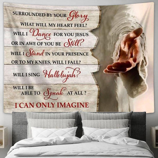 I Can Only Imagine Jesus Hands Tapestry, Tapestries for Living Room Bedroom