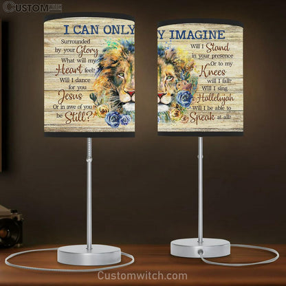 I Can Only Imagine Lion Blue And Yellow Rose Large Table Lamb Art - Christian Bedroom Decor - Religious Wall Decor
