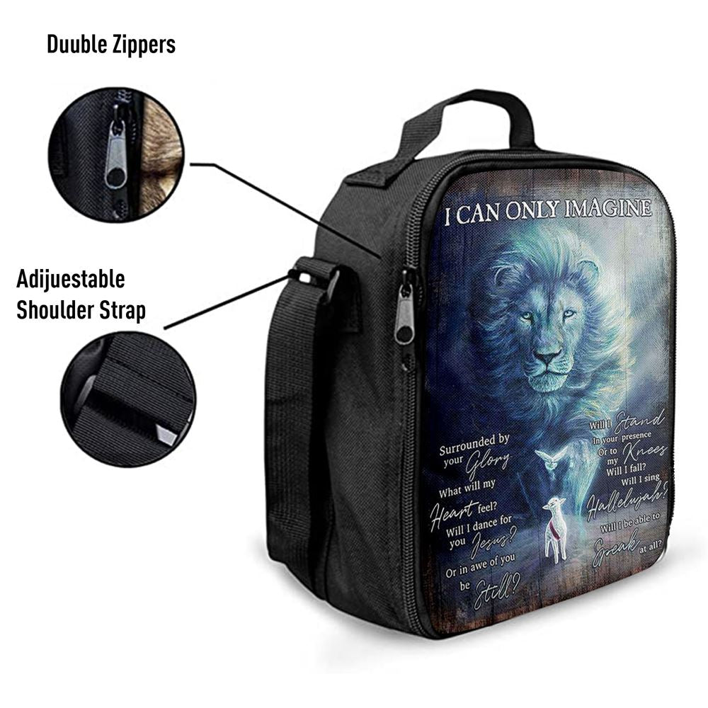 I Can Only Imagine Lion Dove Lunch Bag, Christian Lunch Bag, Religious Lunch Box For School, Picnic