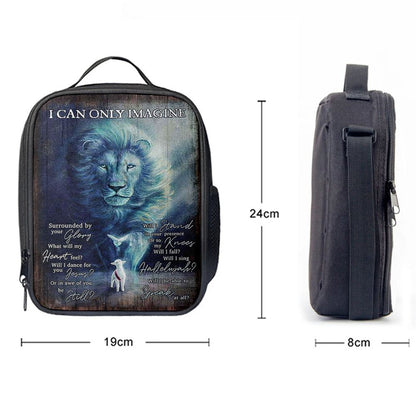 I Can Only Imagine Lion Dove Lunch Bag, Christian Lunch Bag, Religious Lunch Box For School, Picnic