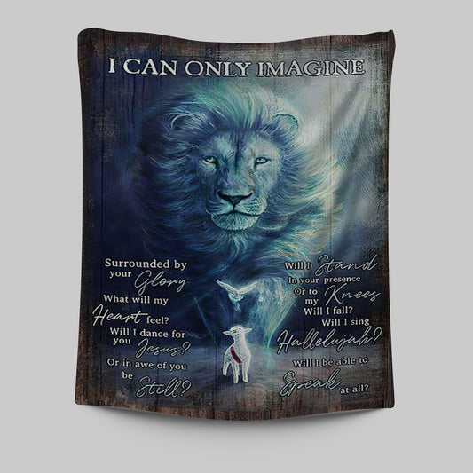 I Can Only Imagine Lion Dove Tapestry Wall Art - Bible Verse Tapestry Art - Inspirational Art -  Christian Indoor Wall Tapestries