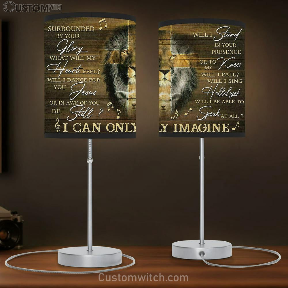 I Can Only Imagine Lion & Lamb & Cross Table Lamb Gift - Bible Verse Lamb Gift - Christian Home Decor