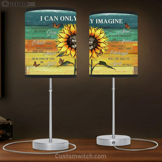 I Can Only Imagine Sunflower Butterfly Table Lamb Prints - Religious Table Lamb Art - Christian Home Decor