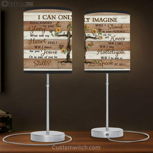 I Can Only Imagine Sunflowers Butterfly Table Lamb Prints - Religious Table Lamb Art - Christian Home Decor