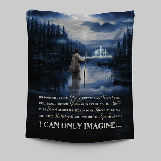 I Can Only Imagine Tapestry - Jesus Walking On Water Tapestry Wall Art - Bible Verse Tapestry Art - Inspirational Art -  Christian Indoor Wall Tapestries