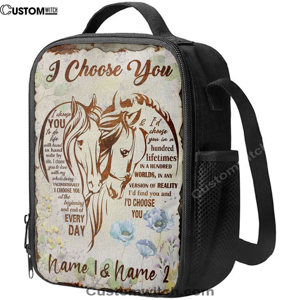 I Choose You Horse Couple Lunch Bag, Christian Lunch Bag, Religious Lunch Box For School, Picnic