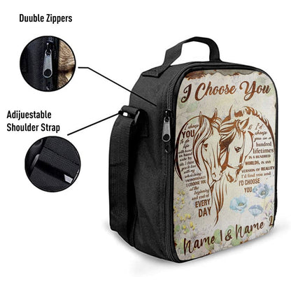 I Choose You Horse Couple Lunch Bag, Christian Lunch Bag, Religious Lunch Box For School, Picnic