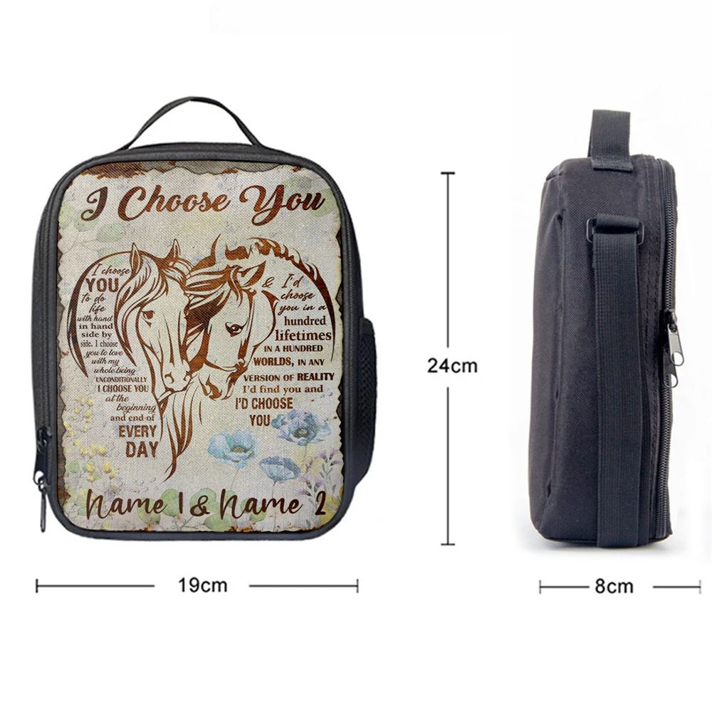 I Choose You Horse Couple Lunch Bag, Christian Lunch Bag, Religious Lunch Box For School, Picnic