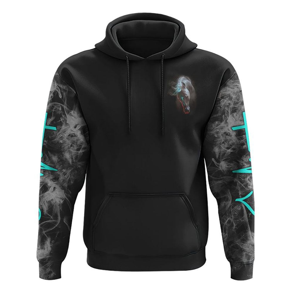 I Come From The Nation Under God Horse Flag Smoke All Over Print 3D Hoodie, Christian Hoodie, Christian Sweatshirt, Bible Verse Shirt