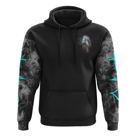 I Come From The Nation Under God Horse Flag Smoke All Over Print 3D Hoodie, Christian Hoodie, Christian Sweatshirt, Bible Verse Shirt