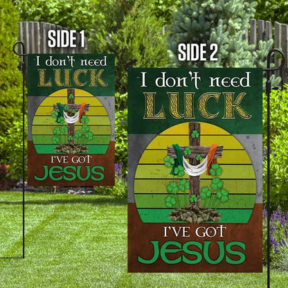 I Don't Need Luck I've Got Jesus Flag, Outdoor Christian House Flag, Christian Flag, Scripture Flag, Garden Banner