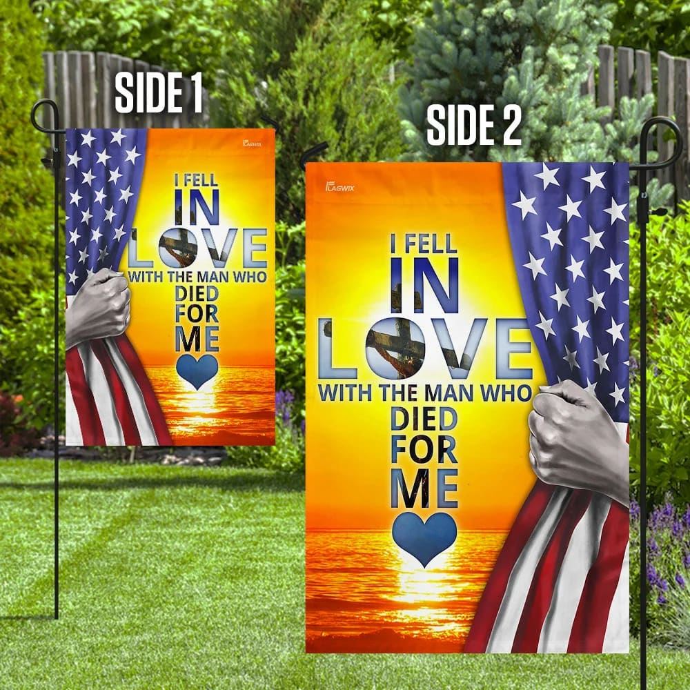 I Fell In Love With Jesus Flag, Outdoor Christian House Flag, Christian Flag, Scripture Flag, Garden Banner