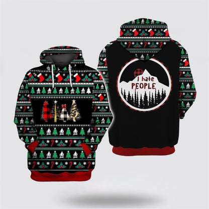 I Hate People Ugly Christmas All Over Print 3D Hoodie For Men & Women, Christmas Hoodie Cute, Christmas Gift, Christmas Fashion