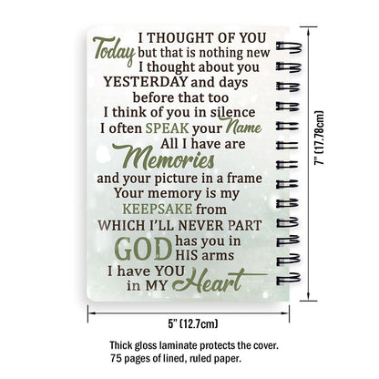 I Have You In My Heart Personalized Memorial Spiral Notebook, Scripture Gifts For Christian