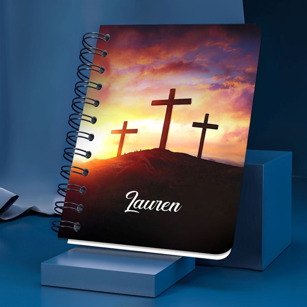 Cross Notebook I‘Ll Cherish The Old Rugged Cross Personalized Cross Spiral Notebook ...