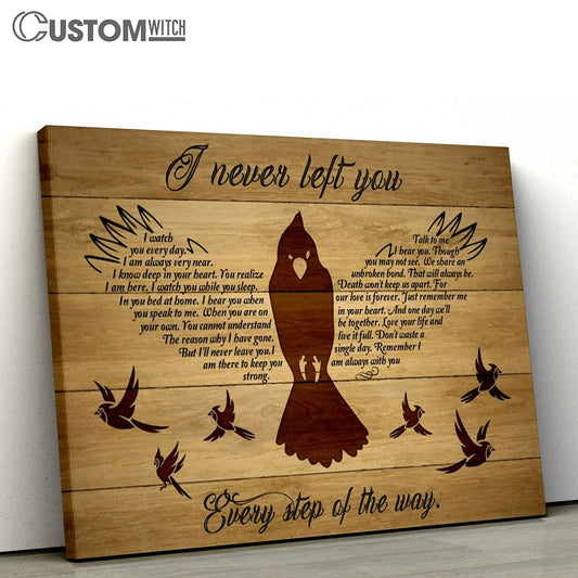 I Never Left You Cardinal Wood Background Large Canvas Art - Christian Wall Art Home Decor - Religious Canvas Prints