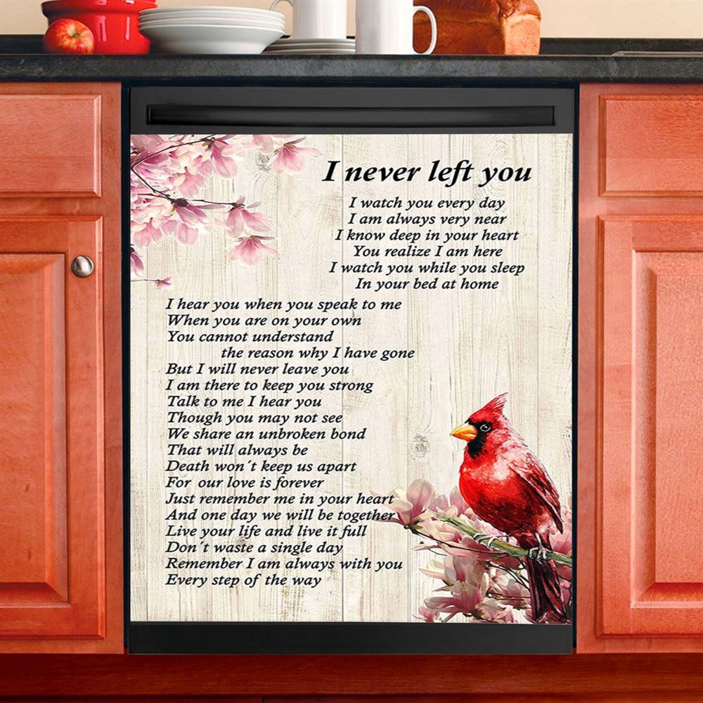 I Never Left You Red Cardinal Dishwasher Cover, Christian Dishwasher Stickers