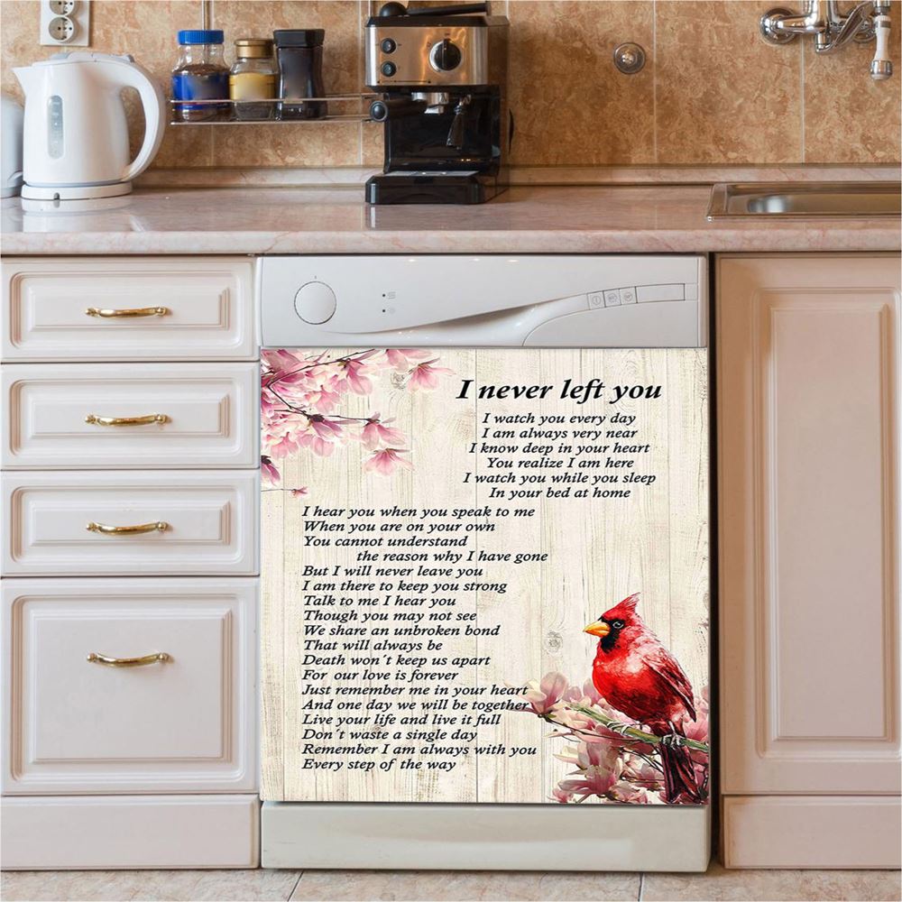 I Never Left You Red Cardinal Dishwasher Cover, Christian Dishwasher Stickers