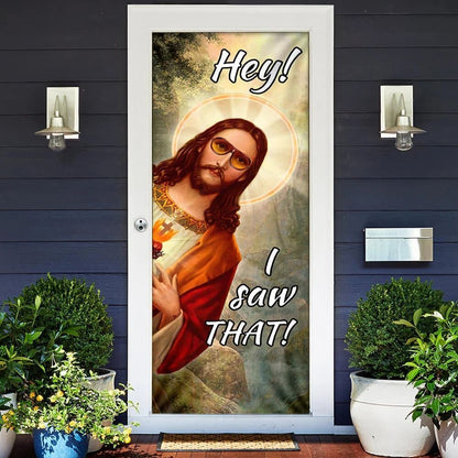 I Saw That Door Cover, Christian Door Decor, Door Christian Church, Christian Door Plaques