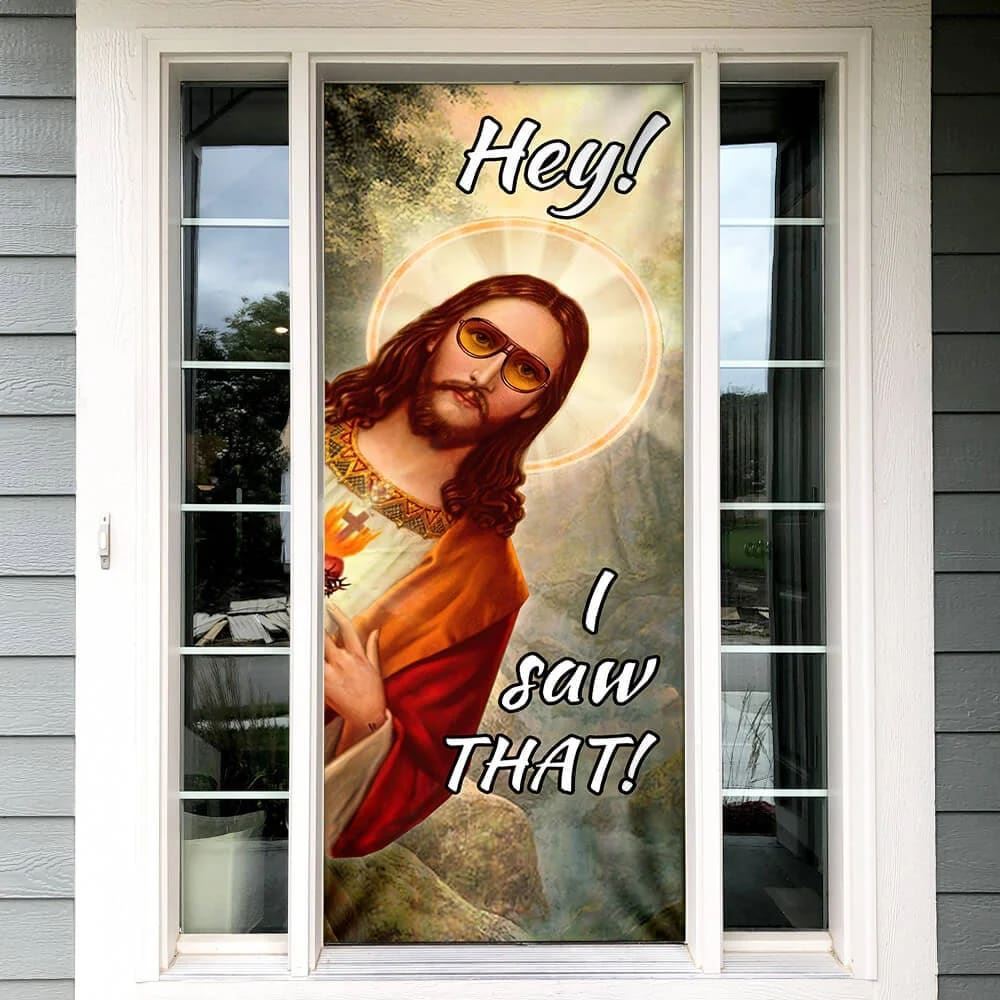 I Saw That Door Cover, Christian Door Decor, Door Christian Church, Christian Door Plaques