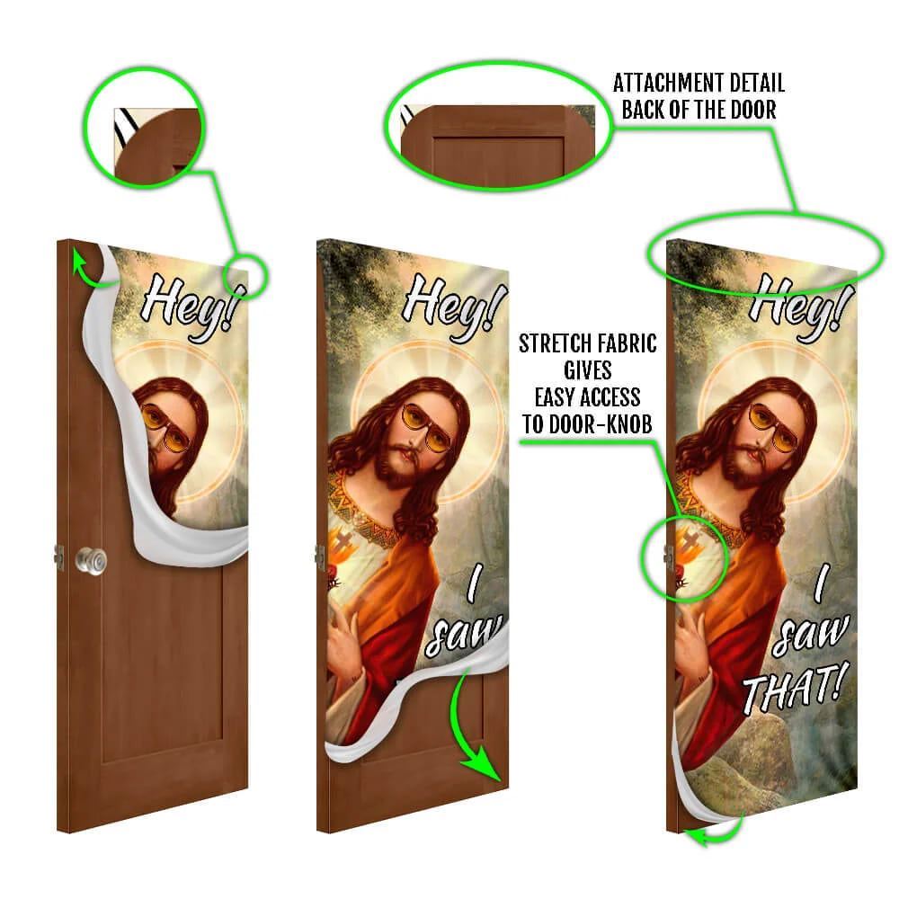 I Saw That Door Cover, Christian Door Decor, Door Christian Church, Christian Door Plaques
