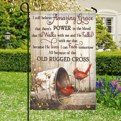 I Still Believe Amazing Grace Flag, Cardinal Bird, Christian's Flag, Garden Decor, Garden Flag Stand, Christian Flag, Scripture Flag, Garden Banner