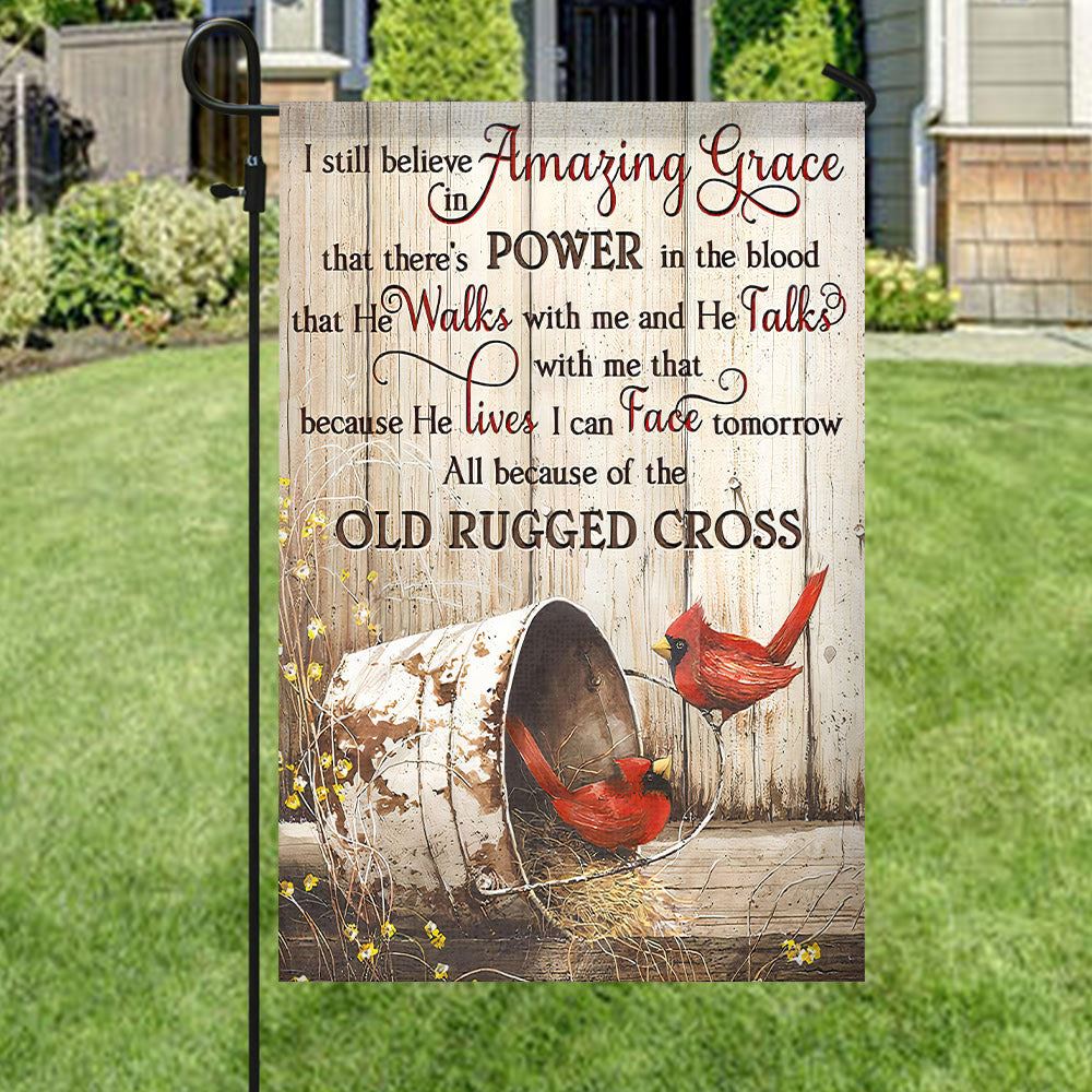 I Still Believe Amazing Grace Flag, Cardinal Bird, Christian's Flag, Garden Decor, Garden Flag Stand, Christian Flag, Scripture Flag, Garden Banner