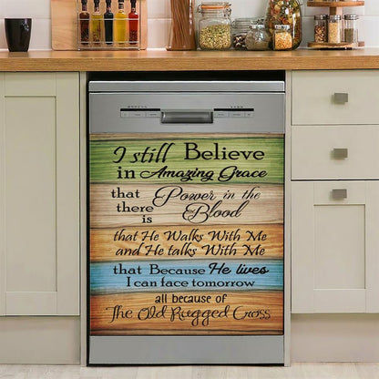 I Still Believe In Amazing Grace 2 Dishwasher Cover, Bible Verse Dishwasher Stickers, Scripture Kitchen Decor