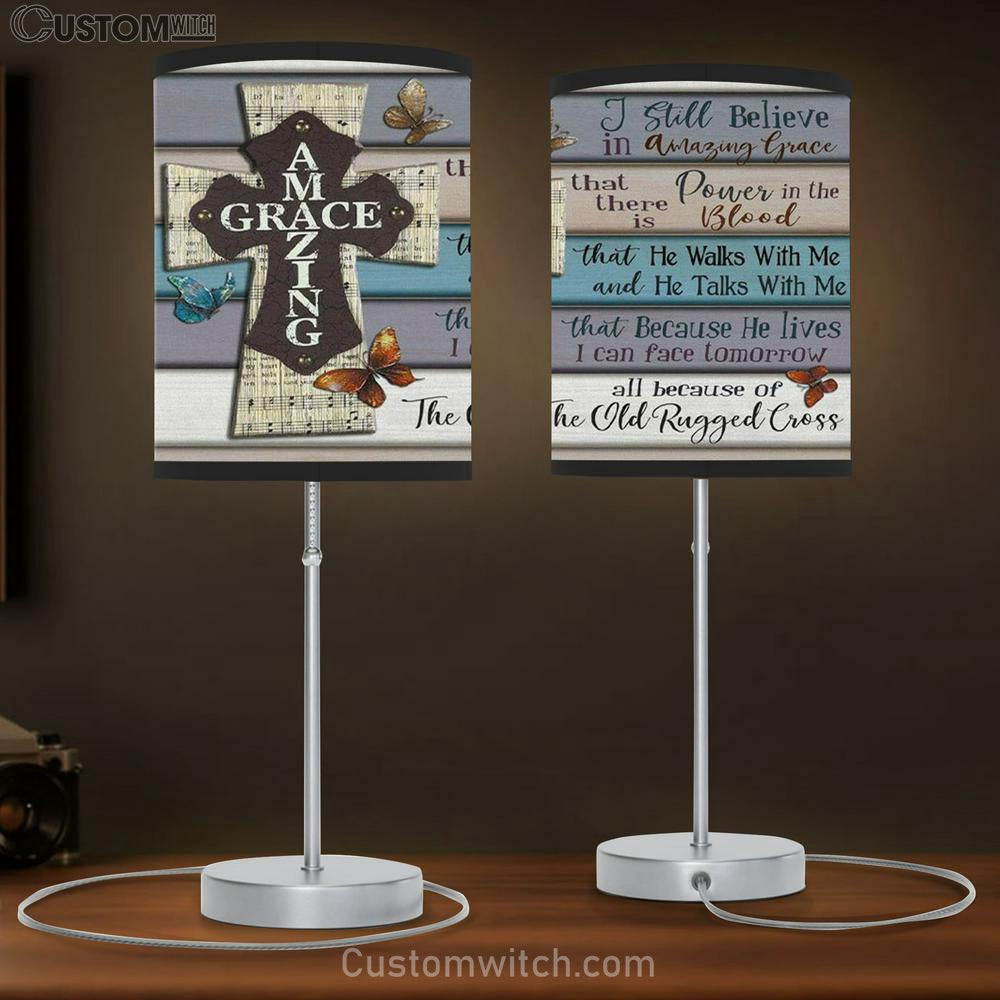 I Still Believe In Amazing Grace Table Lamb Print - Christian Lamb Gift Decor - Christian Bedroom Decor