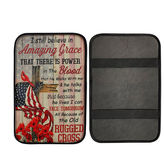 I Still Believe In Amazing Grace Car Center Console Cover, Bible Car Armrest Pad, Christ Car Armrest Accessories
