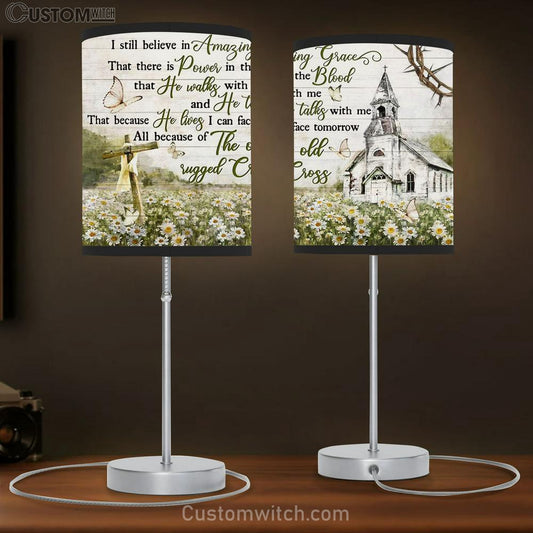 I Still Believe In Amazing Grace Church Cross Flower Garden Large Table Lamb Art - Christian Lamb Gift Home Decor - Religious Table Lamb Prints
