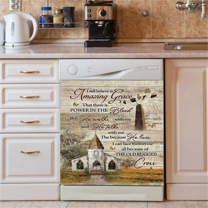I Still Believe In Amazing Grace Dishwasher Cover, Bible Verse Dishwasher Stickers, Scripture Kitchen Decor