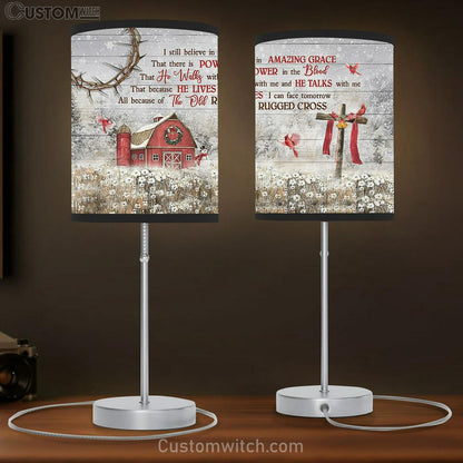 I Still Believe In Amazing Grace Flower Field Cardinal Wooden Cross Large Table Lamb Art - Christian Bedroom Decor - Religious Wall Decor