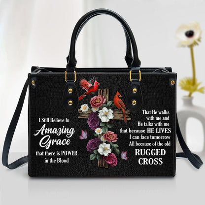 I Still Believe In Amazing Grace Leather Handbag, Religious Gifts For Women, Women Pu Leather Bag
