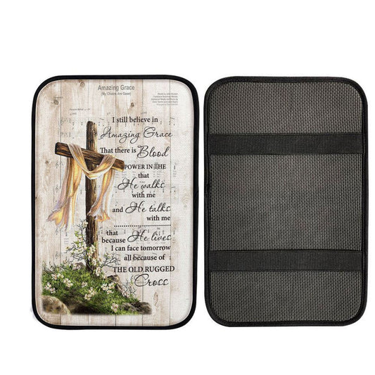 I Still Believe In Amazing Grace Song Lyrics Cross Jesus Car Center Console Cover, Religious Car Interior Accessories