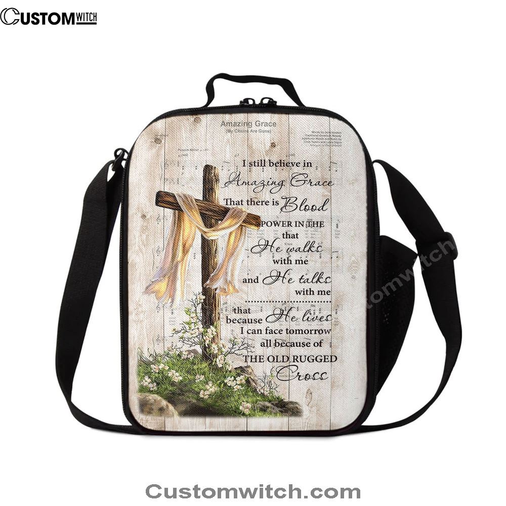 I Still Believe In Amazing Grace Song Lyrics Cross Jesus Lunch Bag, Christian Lunch Bag, Religious Lunch Box For School, Picnic
