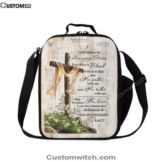 I Still Believe In Amazing Grace Song Lyrics Cross Jesus Lunch Bag, Christian Lunch Bag, Religious Lunch Box For School, Picnic