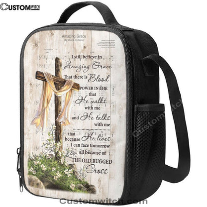 I Still Believe In Amazing Grace Song Lyrics Cross Jesus Lunch Bag, Christian Lunch Bag, Religious Lunch Box For School, Picnic