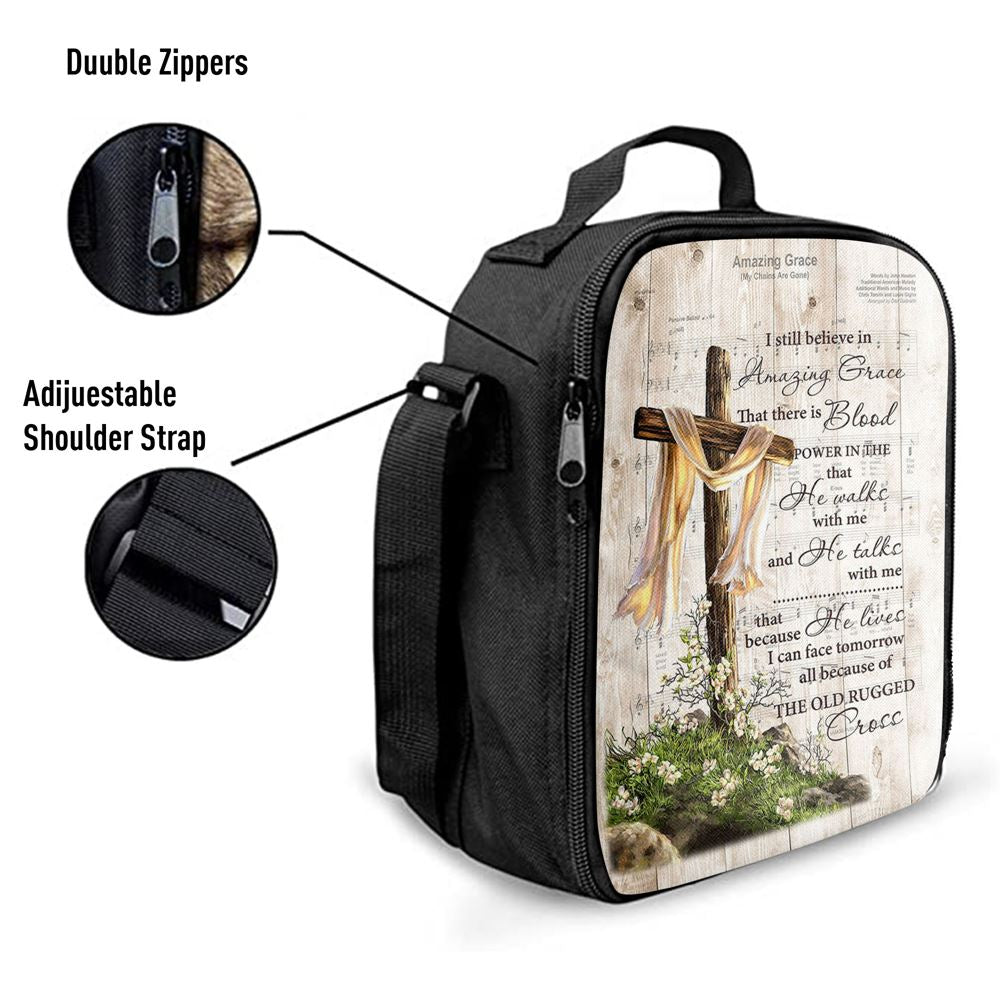 I Still Believe In Amazing Grace Song Lyrics Cross Jesus Lunch Bag, Christian Lunch Bag, Religious Lunch Box For School, Picnic