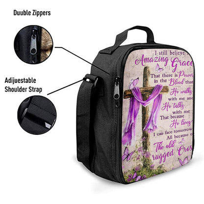 I Still Believe In Amazing Grace That There Is Power In The Blood Lunch Bag, Christian Lunch Bag, Religious Lunch Box For School, Picnic