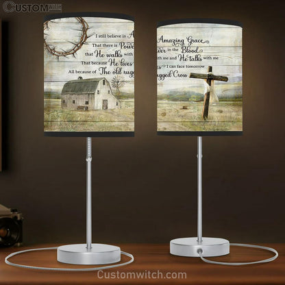 I Still Believe In Grace Amazing Grace Wooden Cross Tranquil Farm Table Lamb Prints - Religious Table Lamb Art - Christian Home Decor
