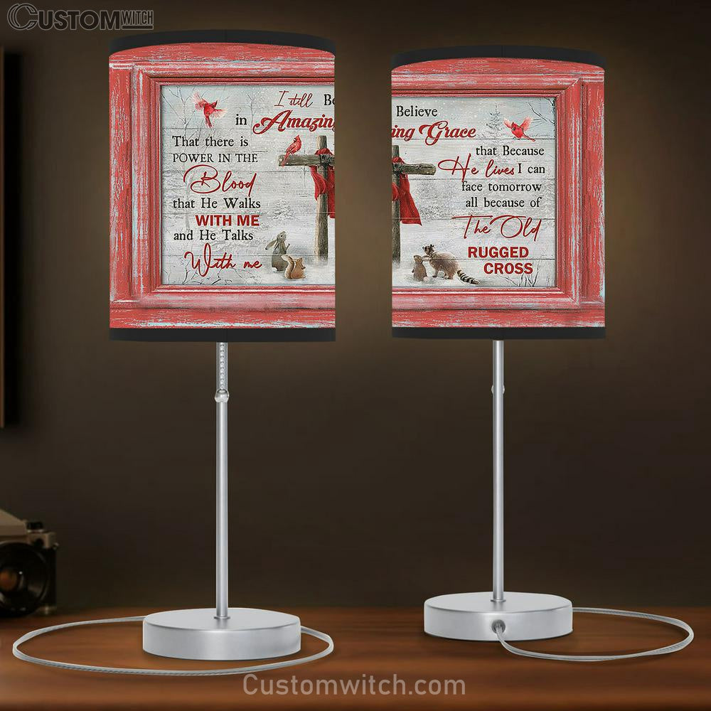 I Still Believe In Grace Animal Wooden Cross Table Lamb Gift - Bible Verse Table Lamb - Religious Bedroom Decor