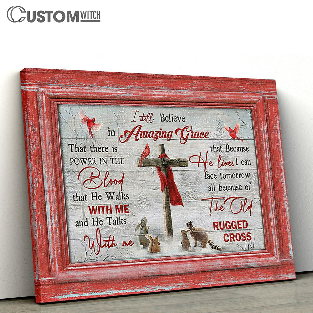 I Still Believe In Grace Animal Wooden Cross Canvas Wall Art - Bible Verse Canvas - Religious Prints