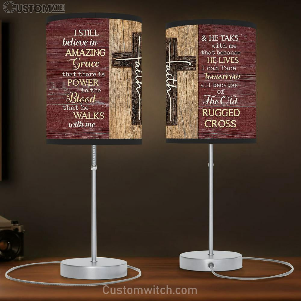 I Still Believe In Grace Cross Table Lamb Gift - Bible Verse Table Lamb - Religious Bedroom Decor