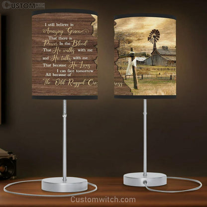 I Still Believe In Grace Tranquil Farm Wooden Cross Table Lamb Prints - Religious Table Lamb Art - Christian Home Decor