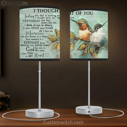 I Thought Of You Hummingbirds Large Table Lamb Art - Christian Lamb Gift Home Decor - Religious Table Lamb Prints